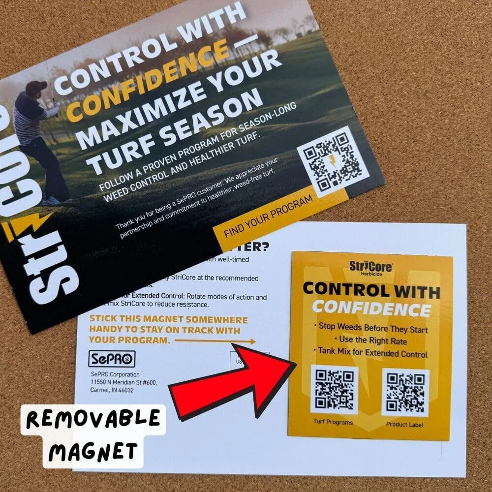 Magnet mailer postcard with the fridge magnet removed